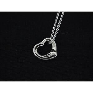 TIFFANY Co Elsa Peretti Open Heart Necklace Silver